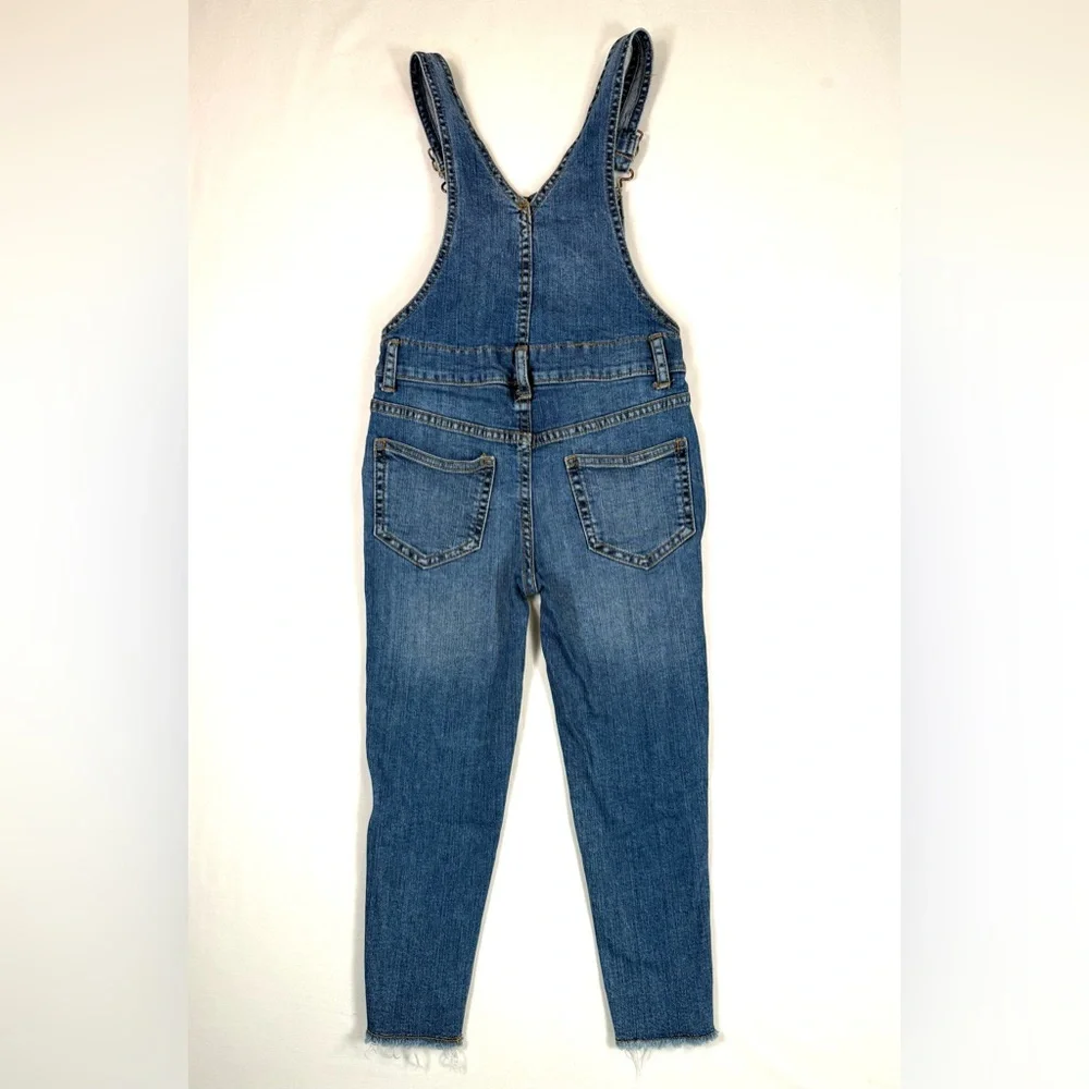 OSHKOSH B’GOSH Girls Denim Overalls Tapered Raw Hem 5 Casual Stretch Classic‎